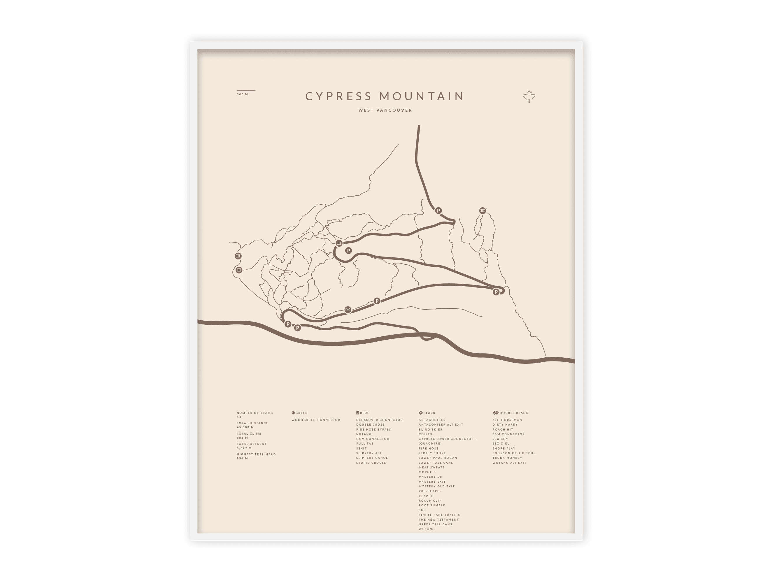 Cypress Mountain - Bike Shop Edition, Beige poster