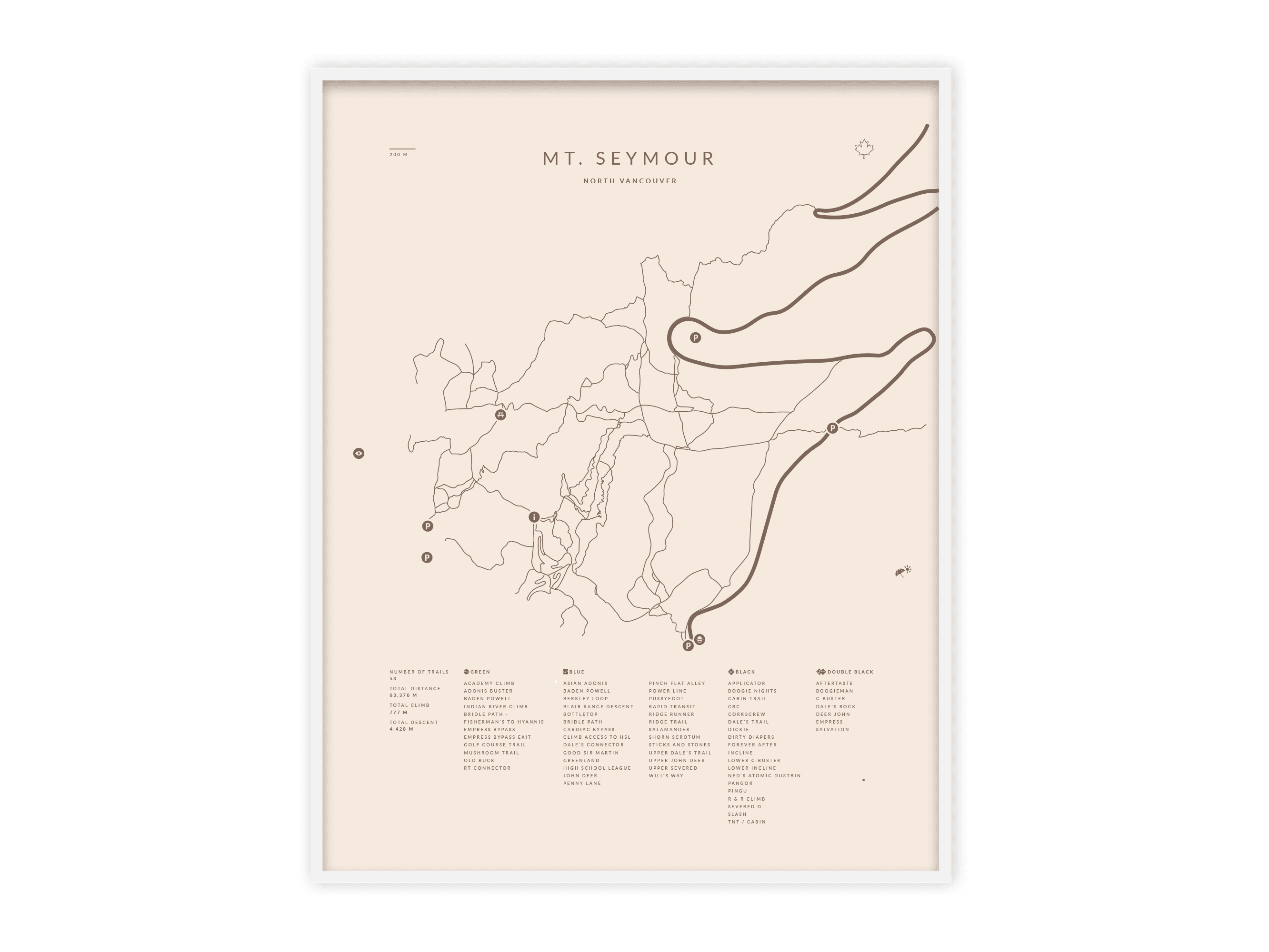 Mt. Seymour - Bike Shop Edition, Beige poster