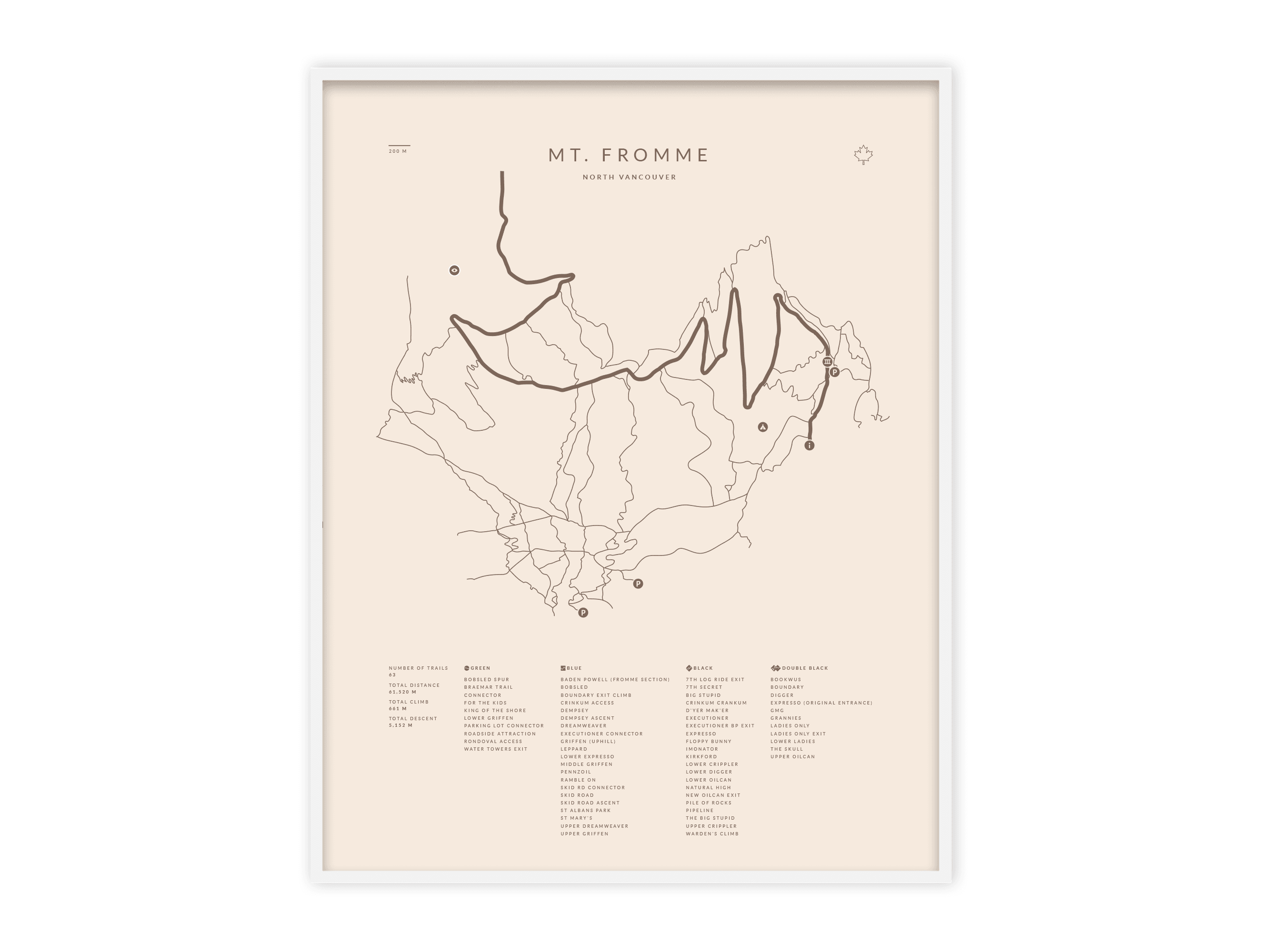 Mt. Fromme - Bike Shop Edition, Beige poster